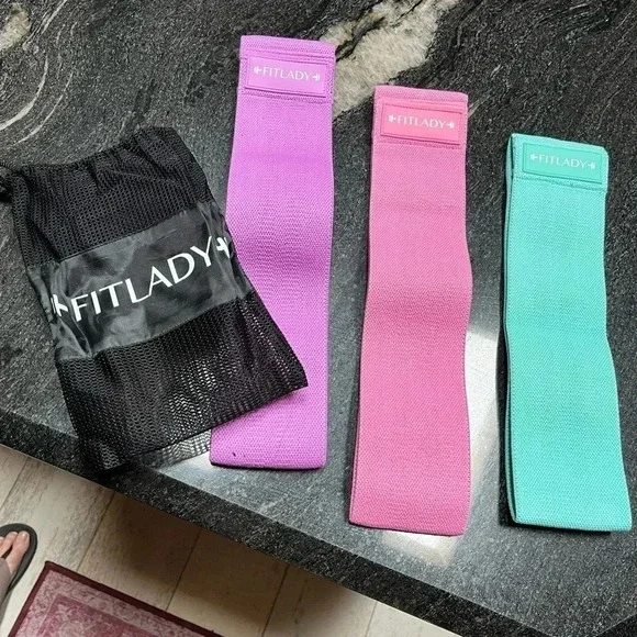 NEW Booty Bands with Carry bag Fit Lady Resistance Set of 3 Bands NWT NEW - Picture 1 of 11